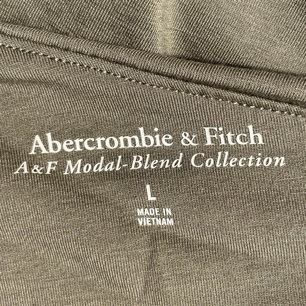Abercrombie & Fitch Olive Green Long Sleeve Cowl Neck Pullover Blouse Top Size L - Image 4