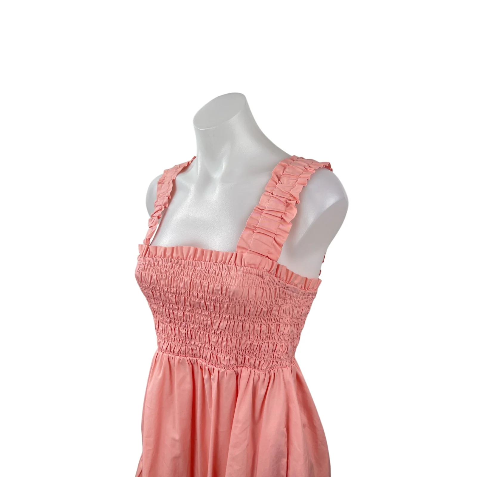 Abercrombie & Fitch Pink Sleeveless Smocked Tiered Mini Tank A-Line Dress Size M - Image 3