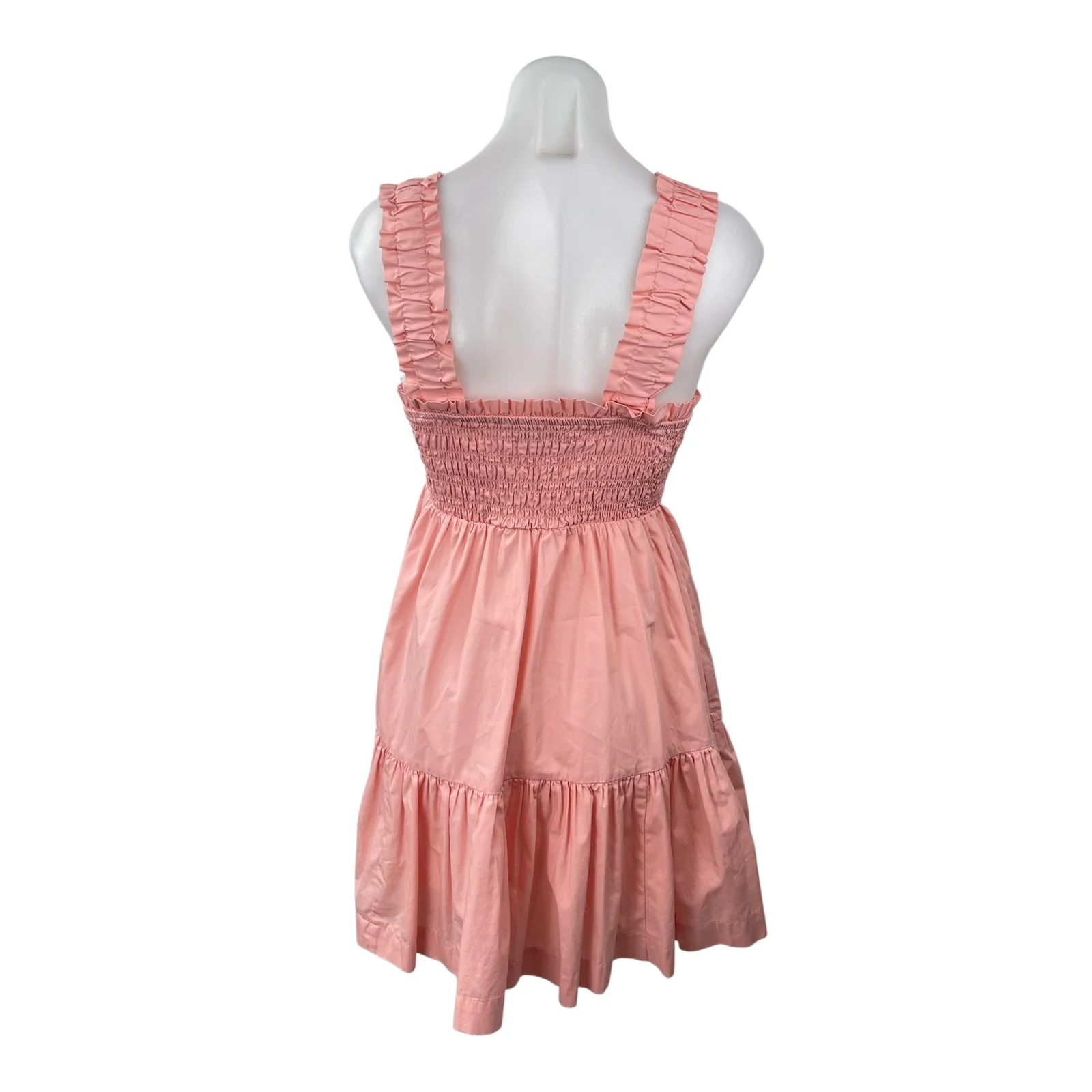 Abercrombie & Fitch Pink Sleeveless Smocked Tiered Mini Tank A-Line Dress Size M - Image 4