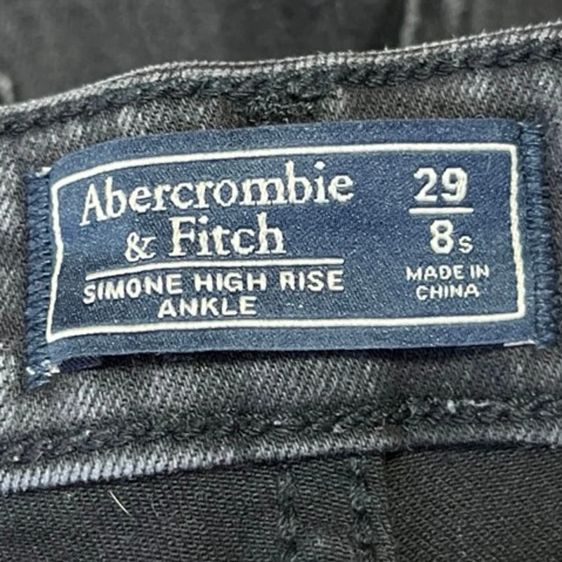 Abercrombie & Fitch Simone Black High Rise Skinny Crop Ankle Denim Jeans Size 29 - Image 4