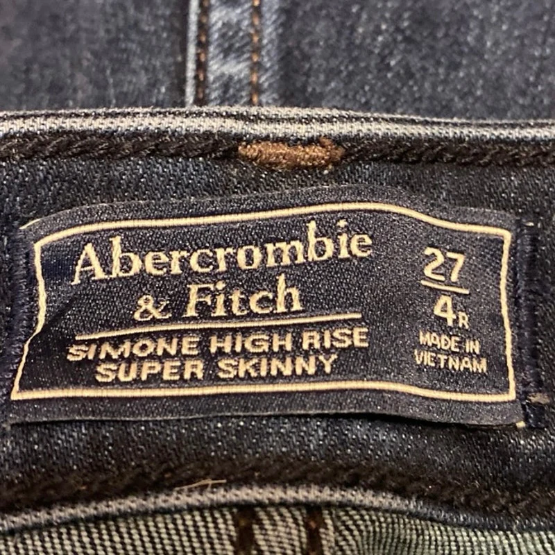 Abercrombie & Fitch Simone Blue High Rise Super Skinny Denim Jeans Pants Size 27 - Image 4