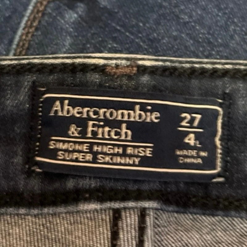 Abercrombie & Fitch Simone Blue High Rise Super Skinny Denim Jeans Pants Size 4 - Image 4