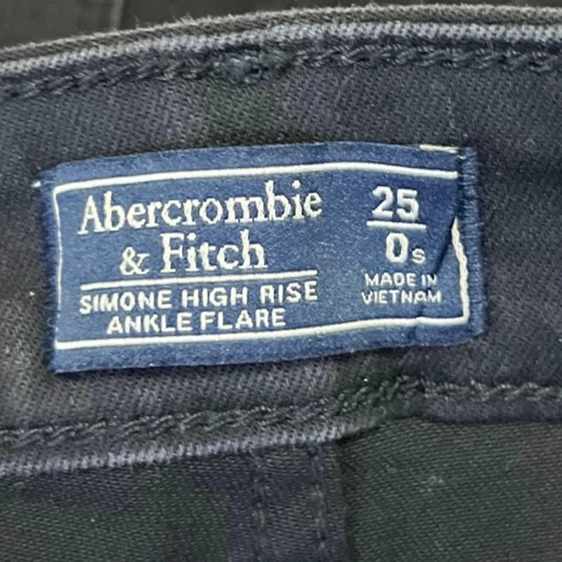 Abercrombie & Fitch Simone Women's Black High Rise Ankle Flare Denim Jeans Sz 25 - Image 4