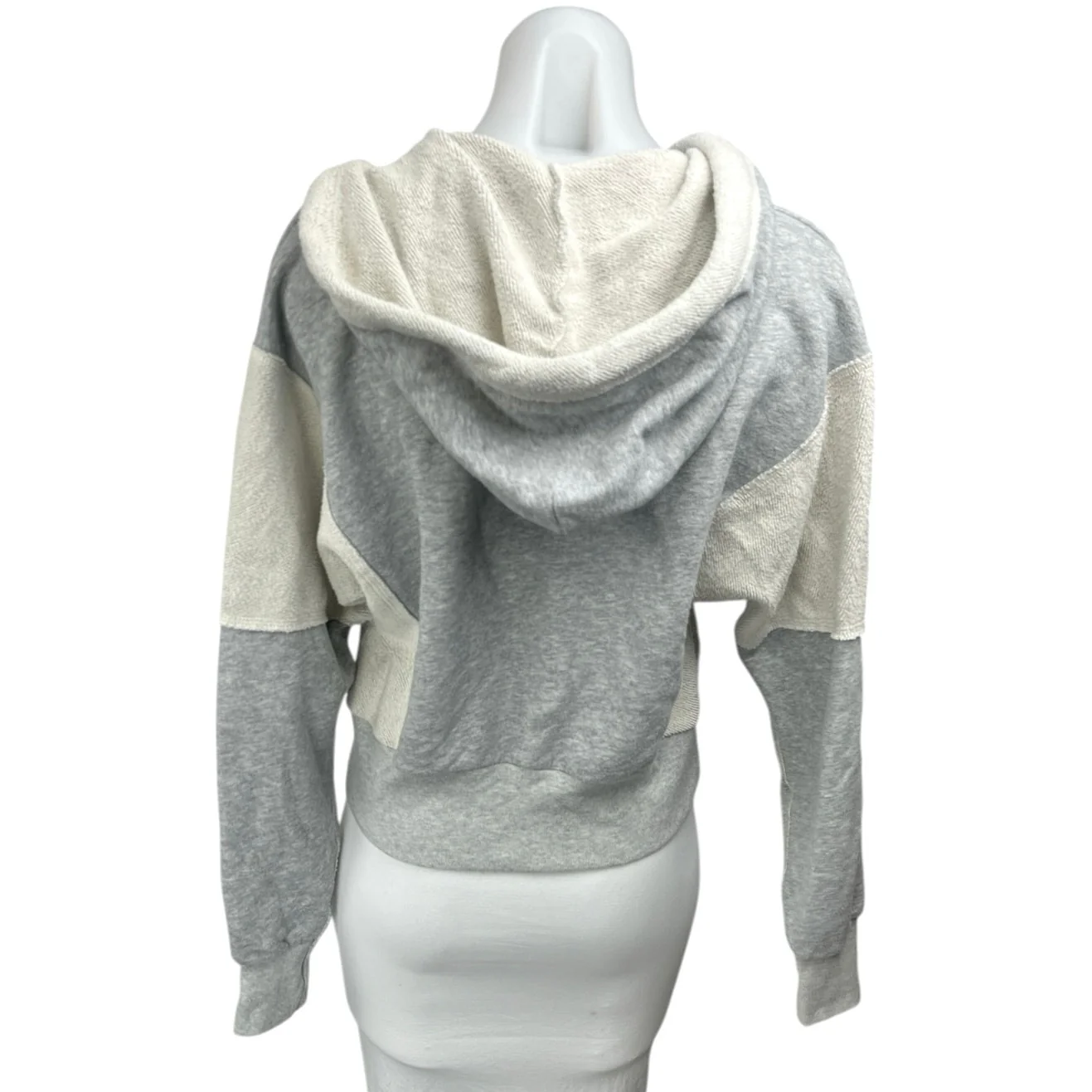 Abercrombie & Fitch Soft A&F Gray Colorblock Hoodie Hooded Sweatshirt Top Sz XS - Image 2