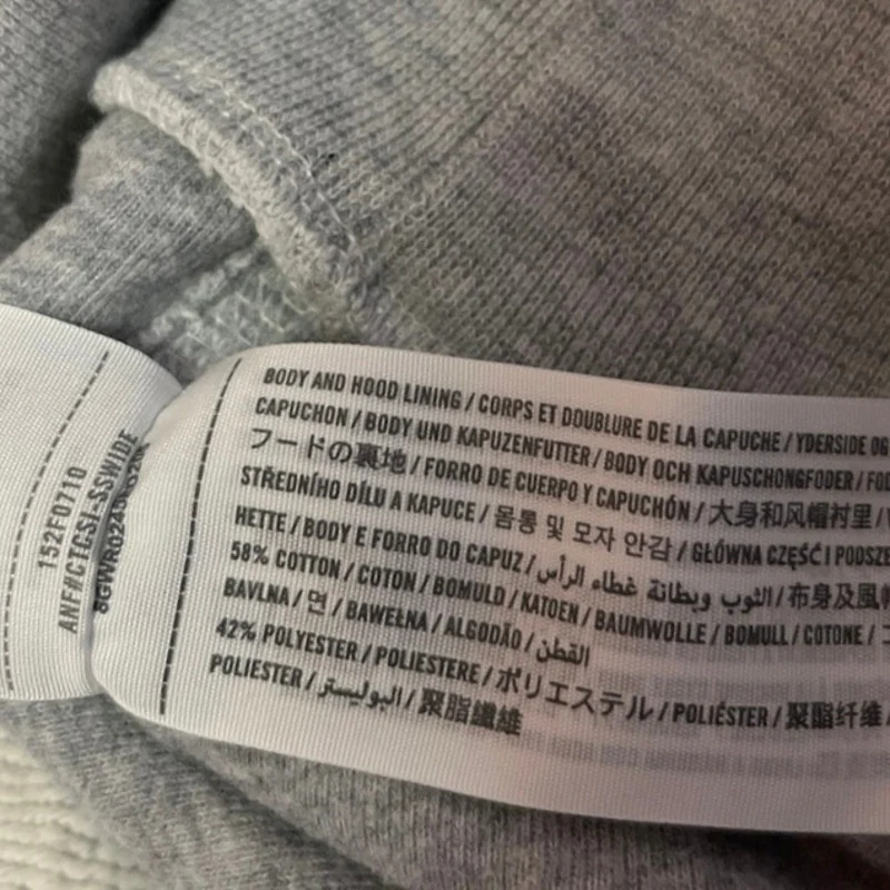 Abercrombie & Fitch Soft A&F Gray Colorblock Hoodie Hooded Sweatshirt Top Sz XS - Image 4