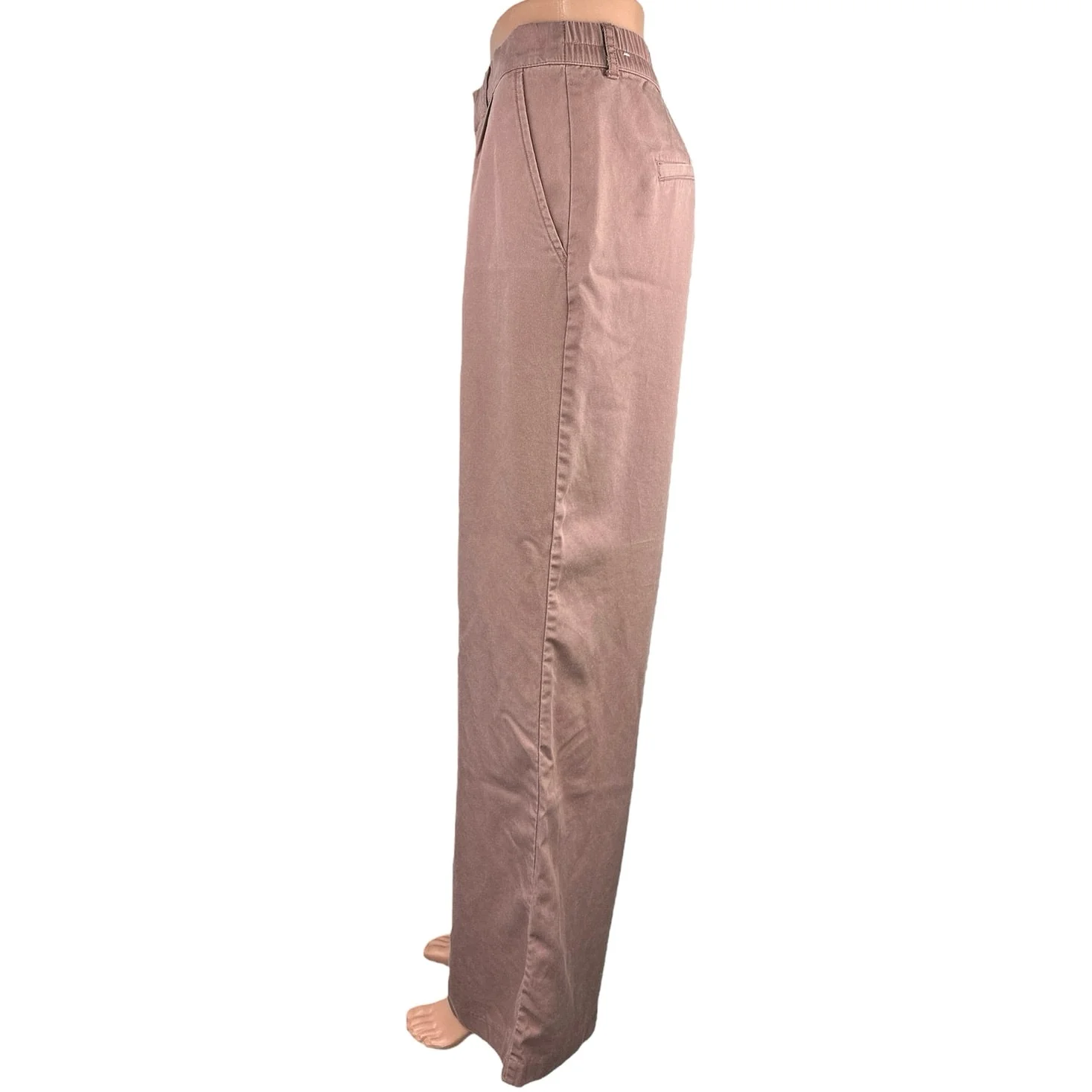 Abercrombie & Fitch Tan High Rise Front Pleated Wide Leg Career Dress Pants Sz M - Image 2