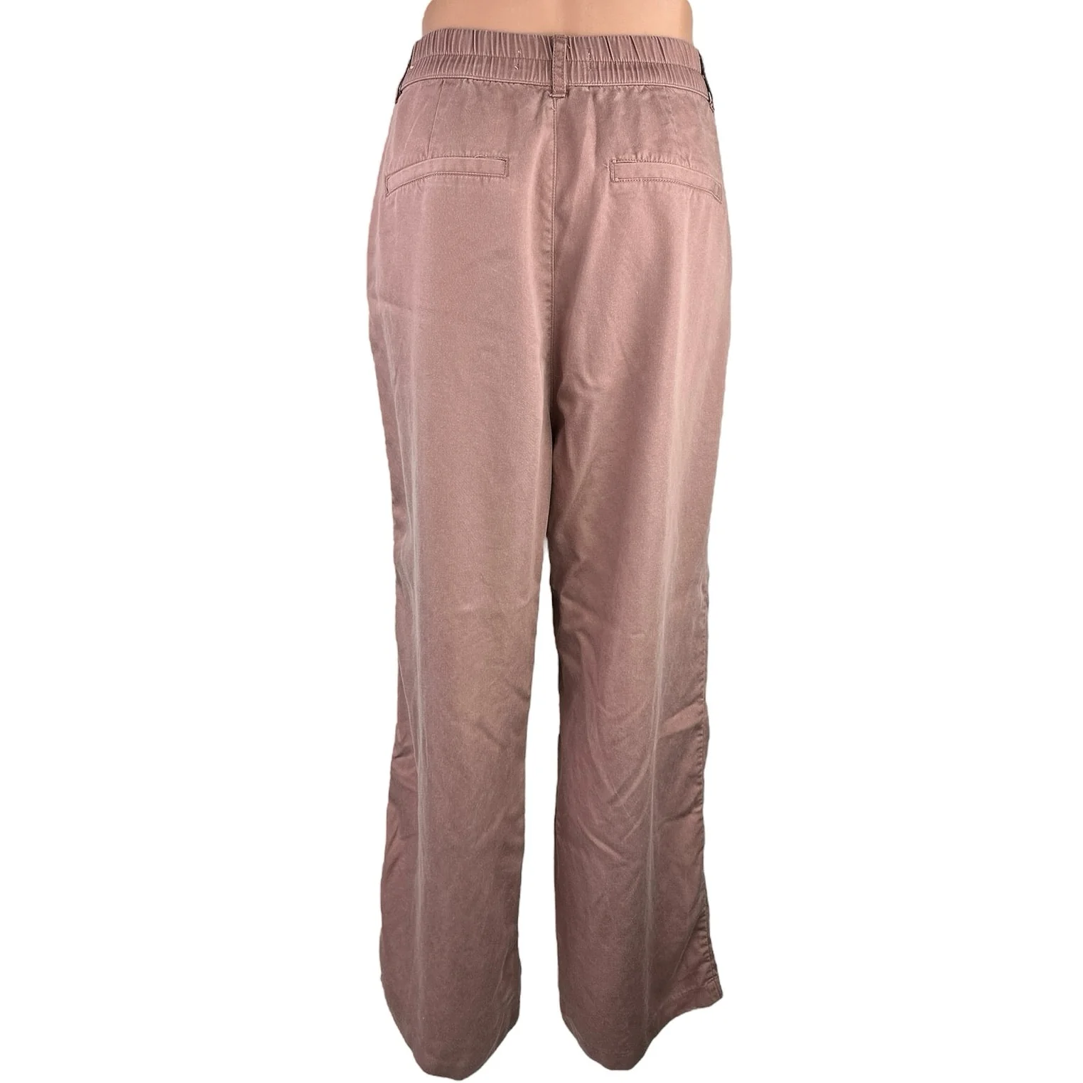 Abercrombie & Fitch Tan High Rise Front Pleated Wide Leg Career Dress Pants Sz M - Image 3