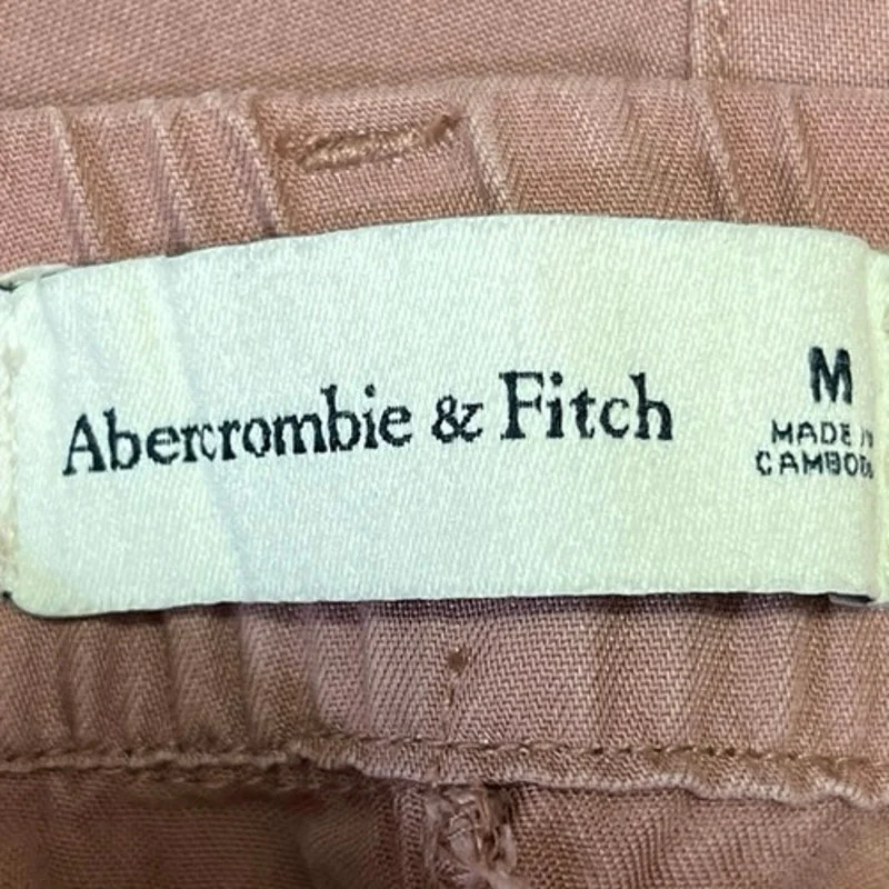Abercrombie & Fitch Tan High Rise Front Pleated Wide Leg Career Dress Pants Sz M - Image 4