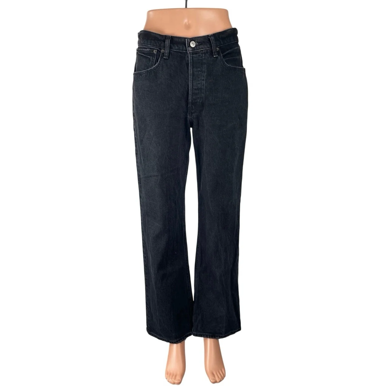 Abercrombie & Fitch The 90s Baggy Low Rise Black Wide Leg Denim Jeans Size 27