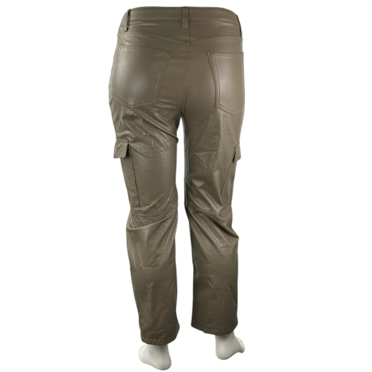 Abercrombie & Fitch The 90s Relaxed Faux Leather Vegan Cargo High Rise Pants 32 - Image 2