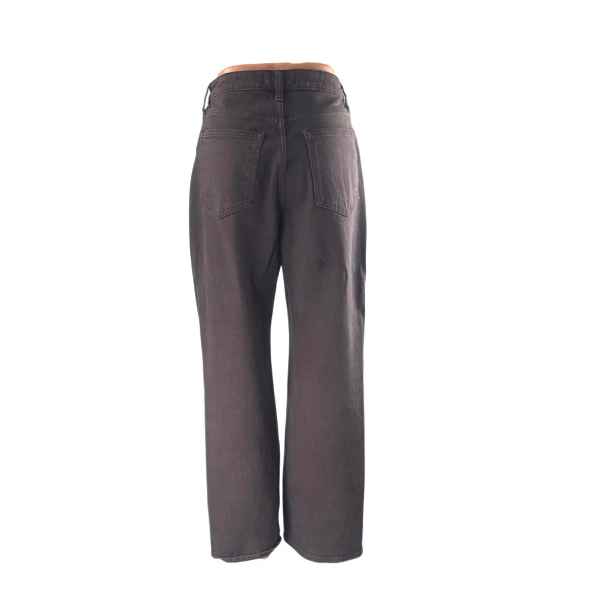 Abercrombie & Fitch The 90s Relaxed High Rise Brown Wide Leg Denim Jeans Size 28 - Image 3