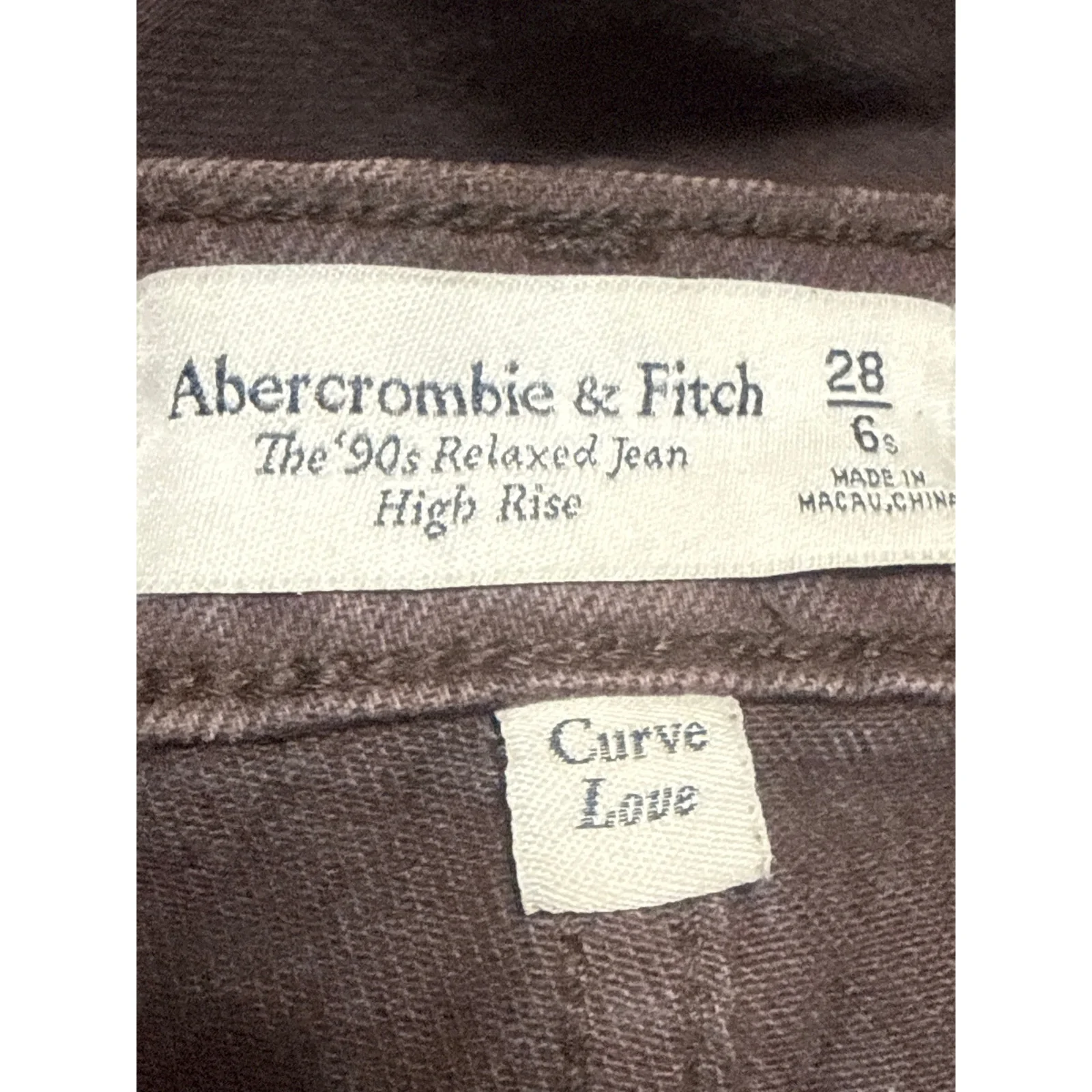 Abercrombie & Fitch The 90s Relaxed High Rise Brown Wide Leg Denim Jeans Size 28 - Image 4