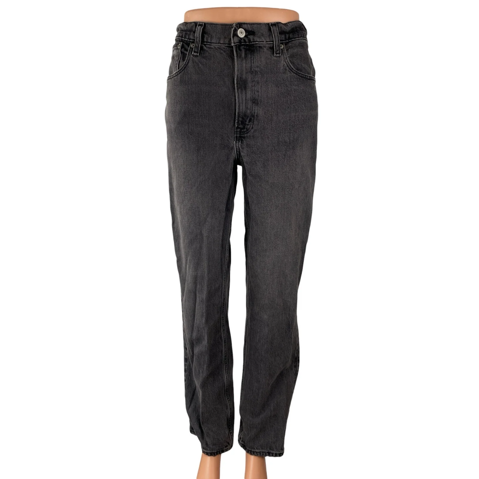 Abercrombie & Fitch The 90s Straight Ultra High Rise Black Denim Jeans Size 27