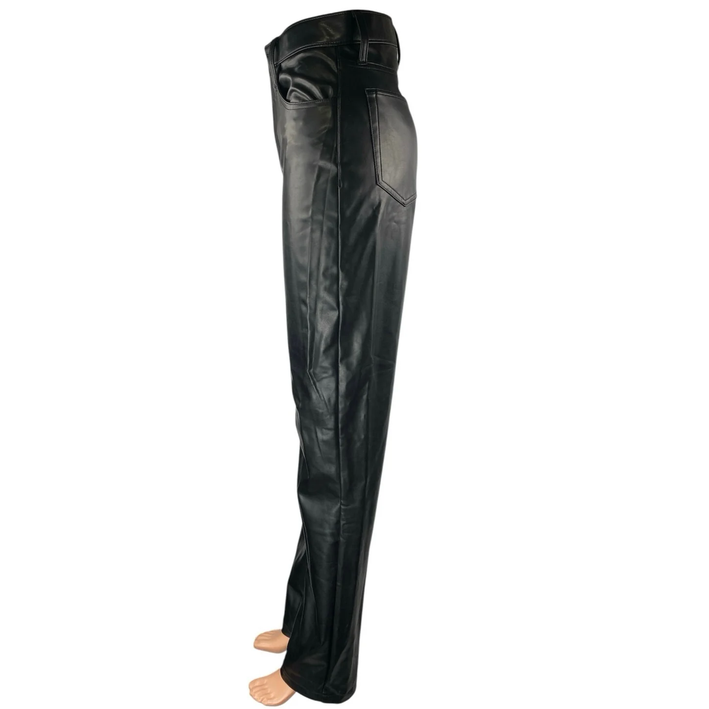 Abercrombie & Fitch The 90s Straight Ultra High Rise Faux Leather Pants Size 25 - Image 2