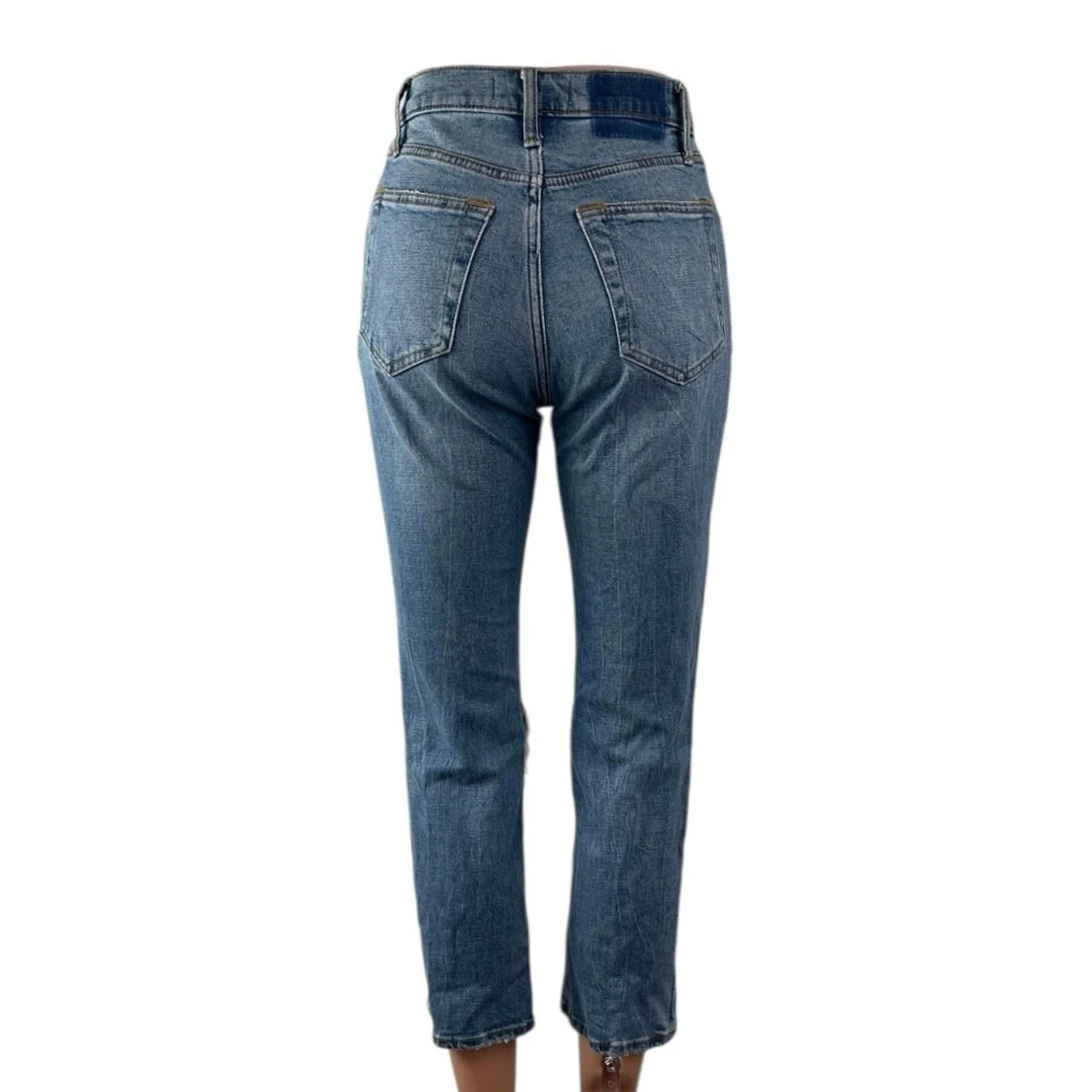 Abercrombie & Fitch The Ankle Straight High Rise Distressed Denim Jeans Size 24 - Image 2