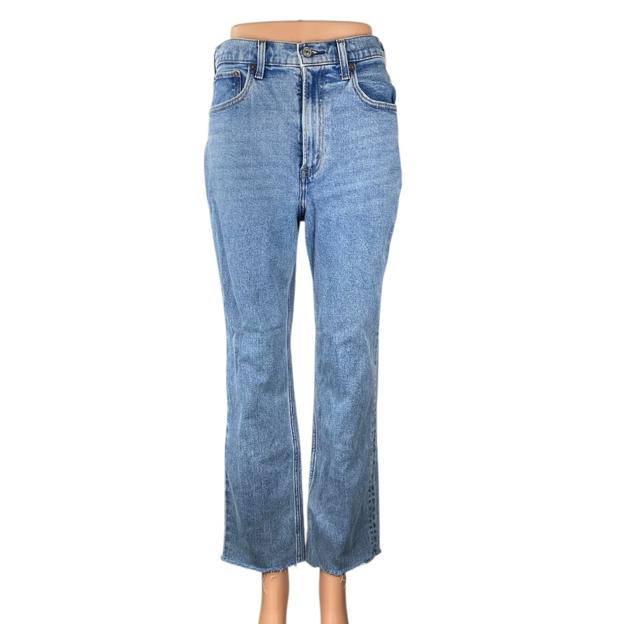 Abercrombie & Fitch The Ankle Straight Ultra High Rise Flare Denim Jeans Size 27