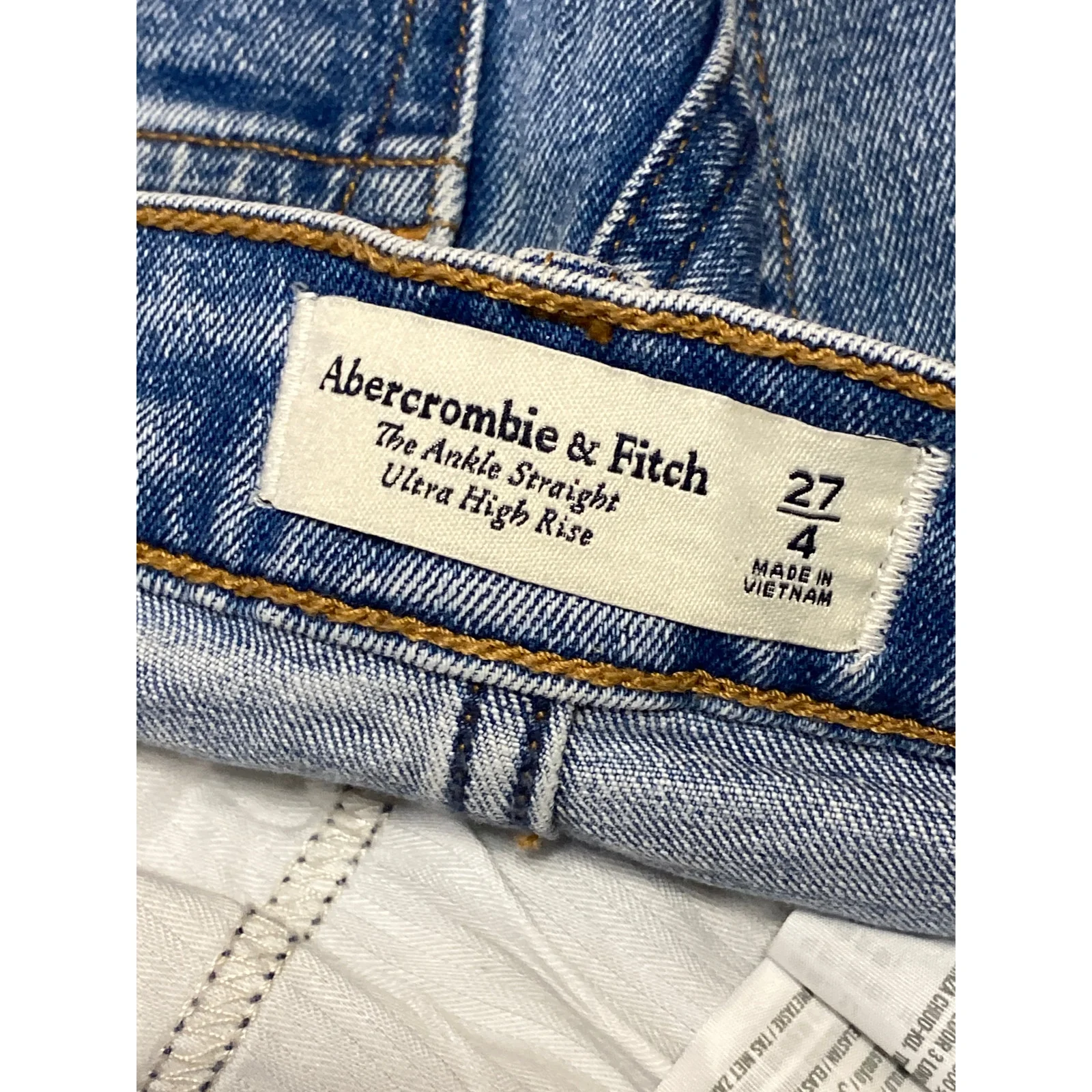 Abercrombie & Fitch The Ankle Straight Ultra High Rise Flare Denim Jeans Size 27 - Image 4