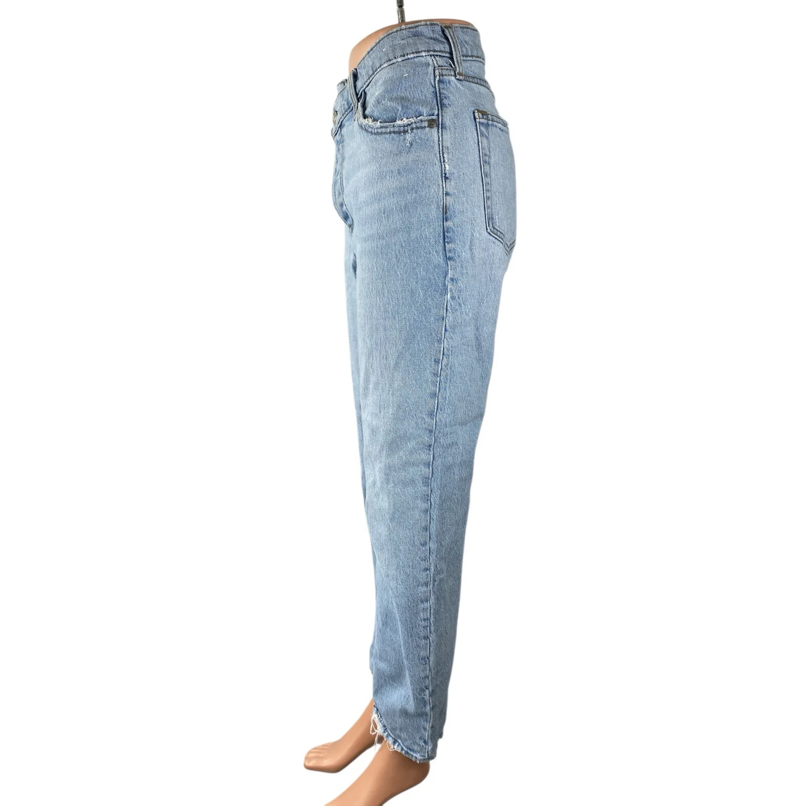 Abercrombie & Fitch The Dad High Rise Blue Light Wash Straight Denim Jeans Sz 26 - Image 2
