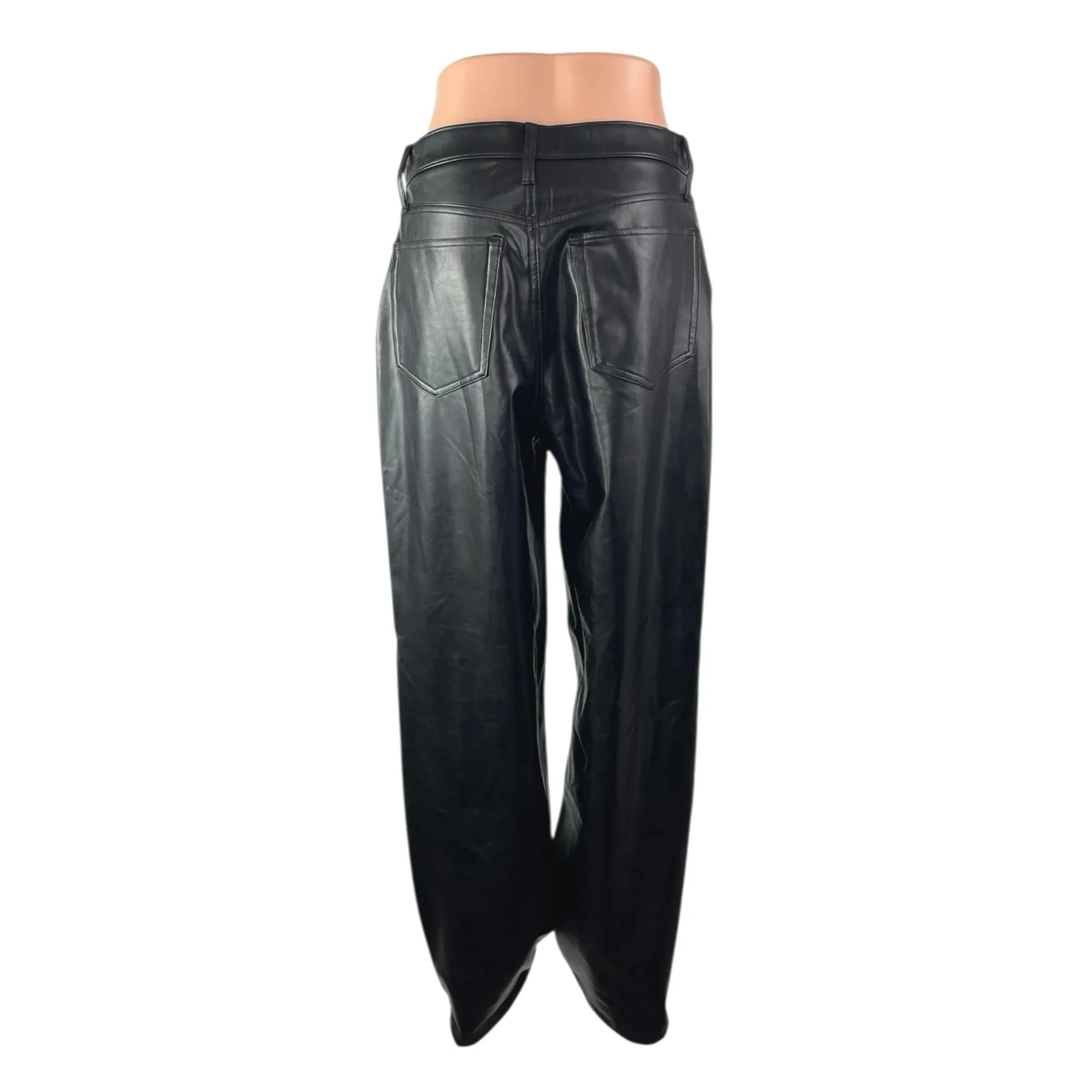 Abercrombie & Fitch The Loose High Rise Faux Leather Vegan Wide Leg Trousers 28 - Image 2