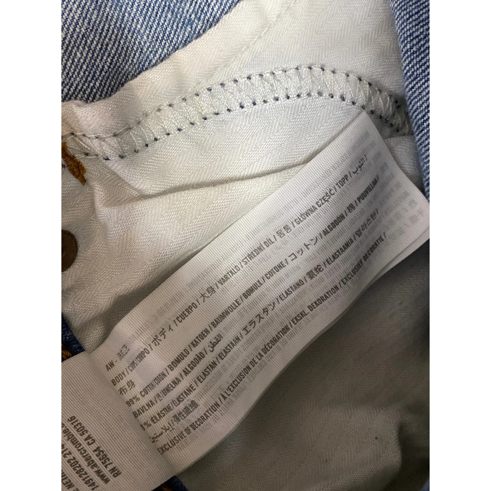 Abercrombie & Fitch The Mom Blue Ultra High Rise Cut Off Denim Jean Shorts Sz 29 - Image 5