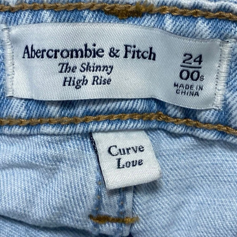 Abercrombie & Fitch The Skinny High Rise Women's Blue Light Wash Denim Jeans 24 - Image 4