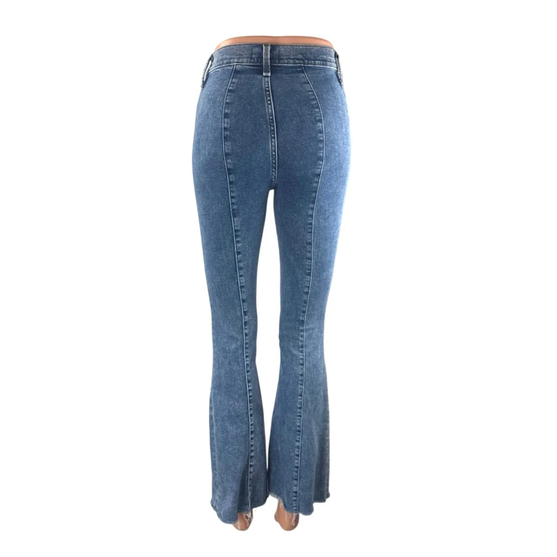Abercrombie & Fitch Ultra High Rise Flare Blue Pintuck Bootcut Denim Jeans Sz 24 - Image 3
