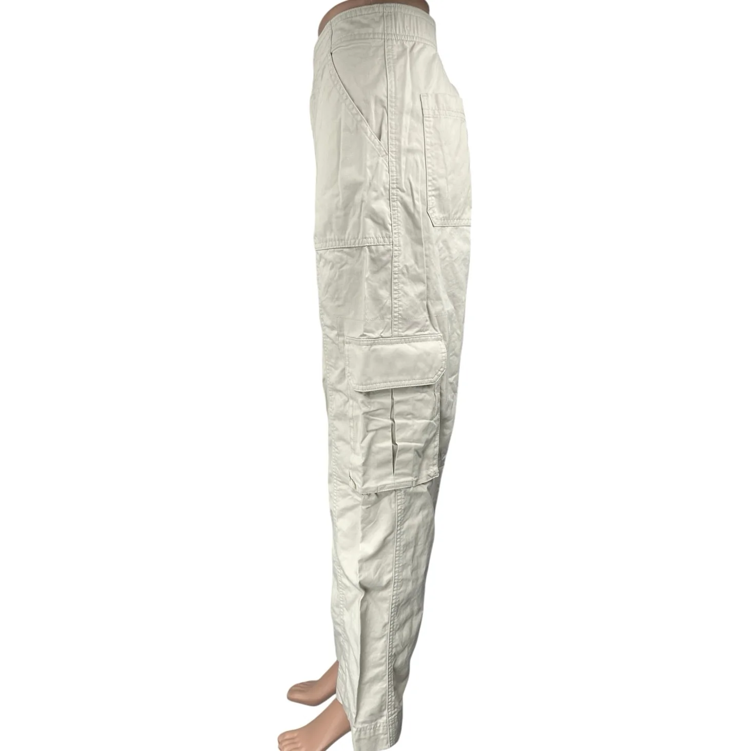 Abercrombie & Fitch White High Waist Straight Wide Leg Cargo Trousers Pants 29 - Image 2
