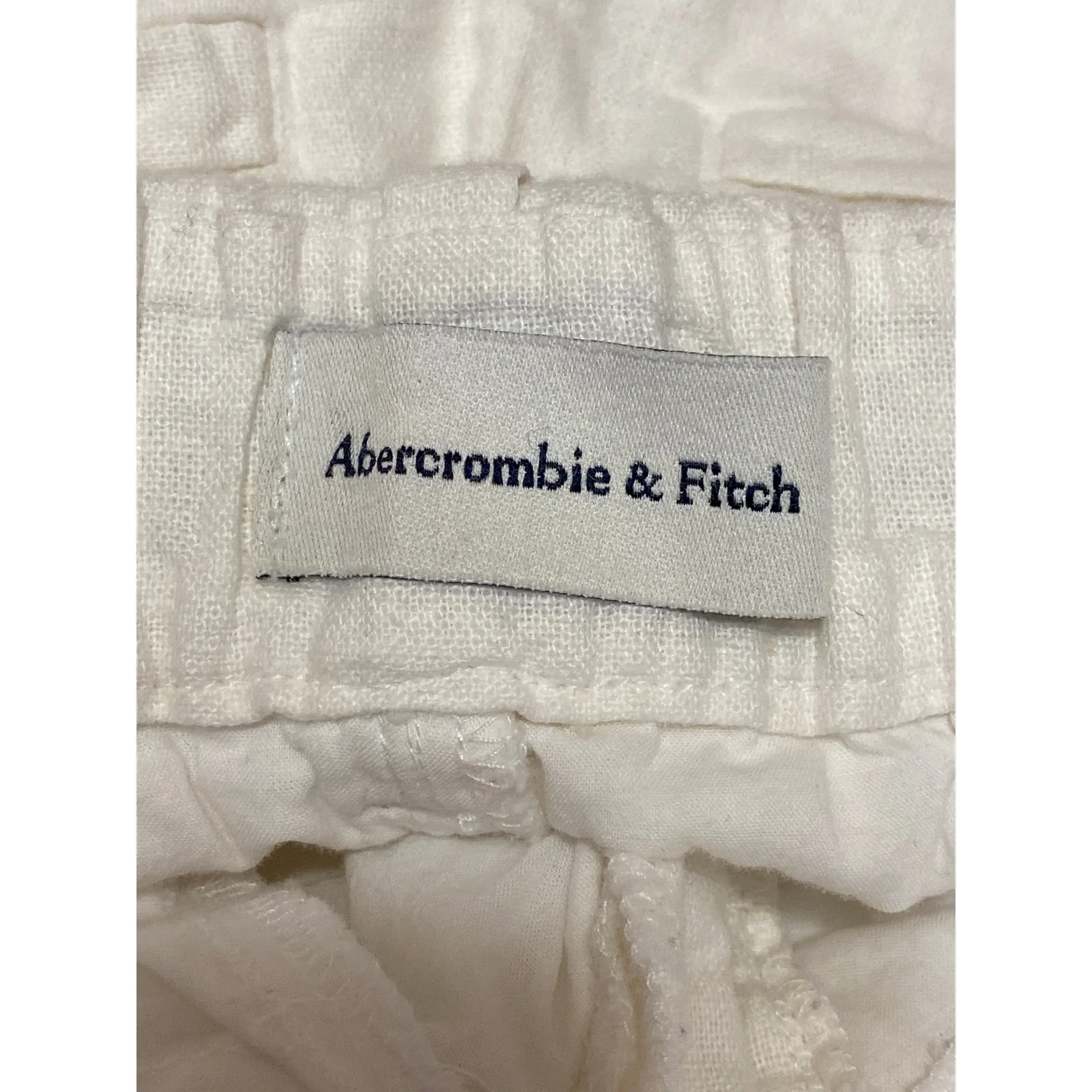 Abercrombie & Fitch White Linen Pleated Palazzo Wide Leg Trousers Dress Pants XS - Image 5