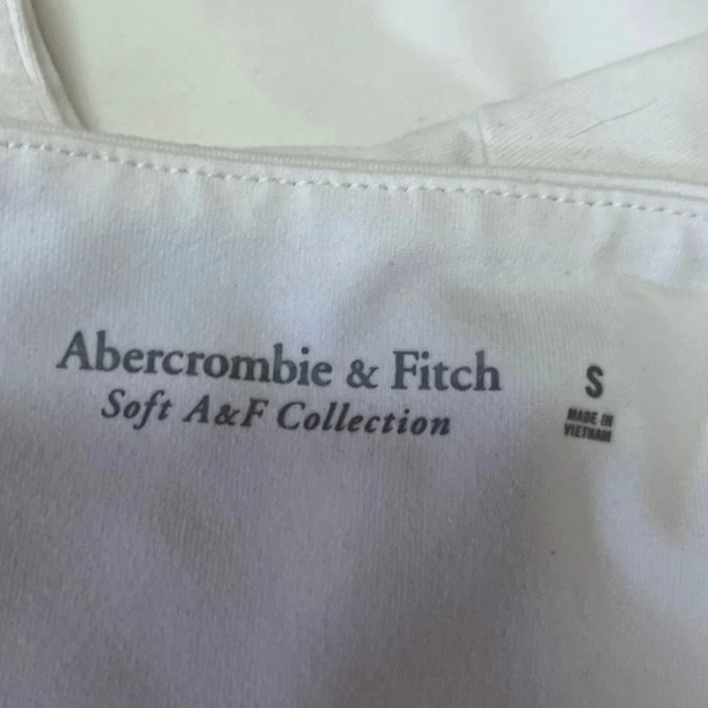 Abercrombie & Fitch White Sleeveless V Neck Wrap Cami Camisole Tank Crop Top S - Image 3