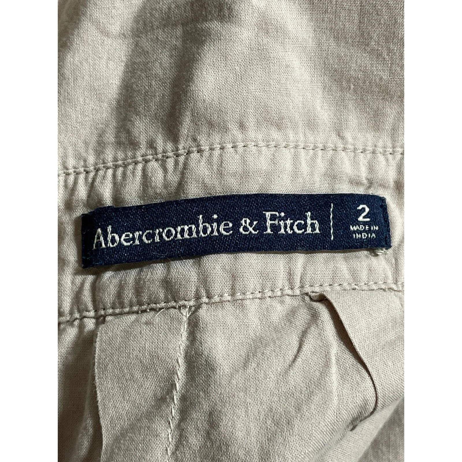 Abercrombie & Fitch Women's Beige Keyhole Sleeveless Tie Front Jumpsuit Romper 2 - Image 5
