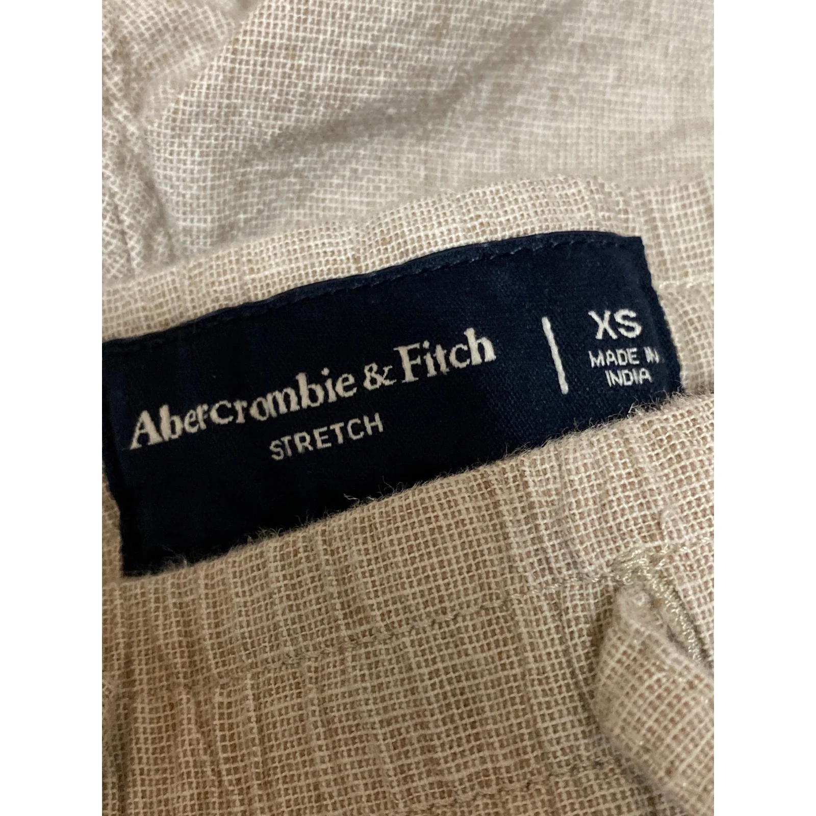 Abercrombie & Fitch Womens Beige Linen Elastic High Waist Casual Mini Shorts XS - Image 4
