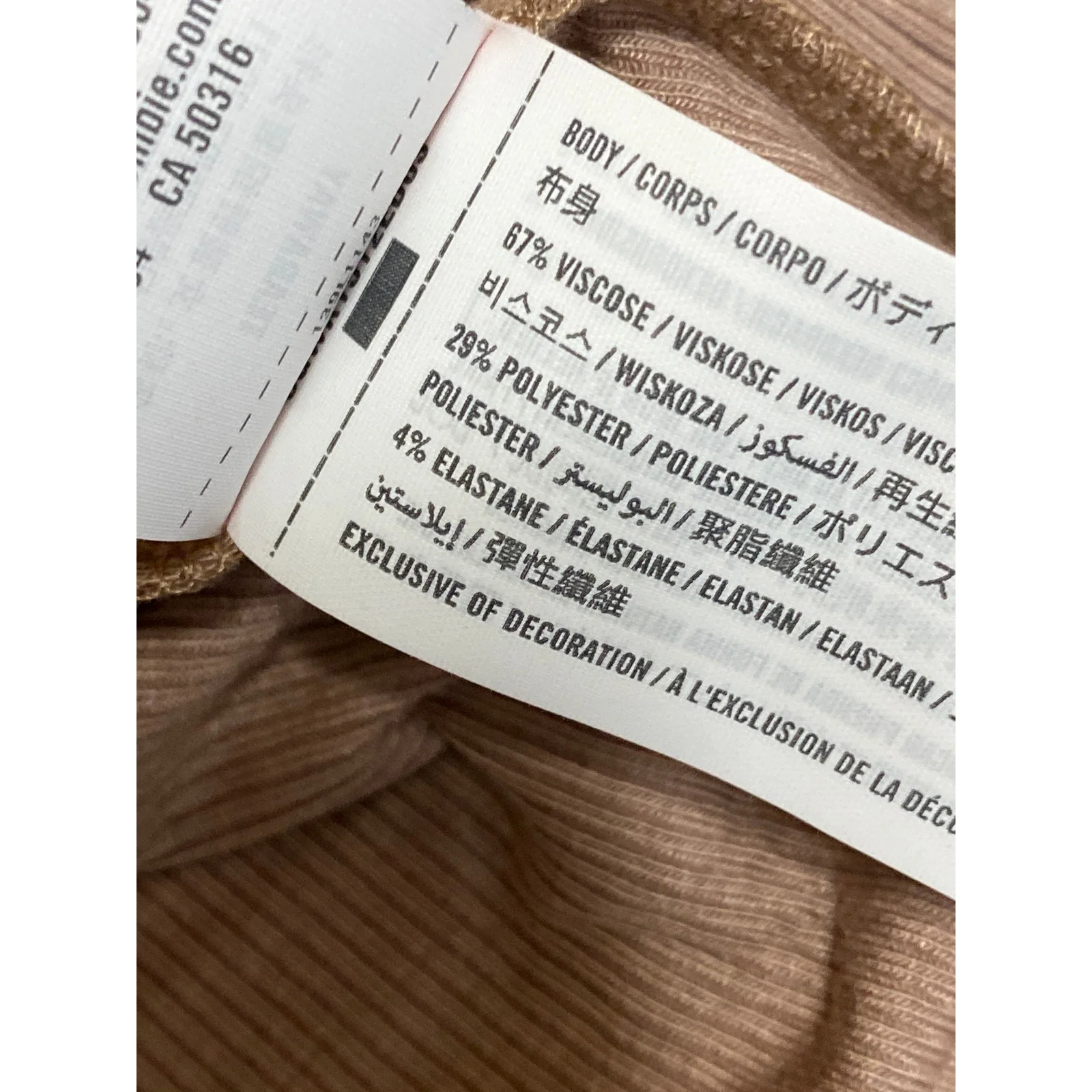 Abercrombie & Fitch Womens Beige Ribbed Crew Neck Long Sleeve Crop Sweater Top S - Image 6