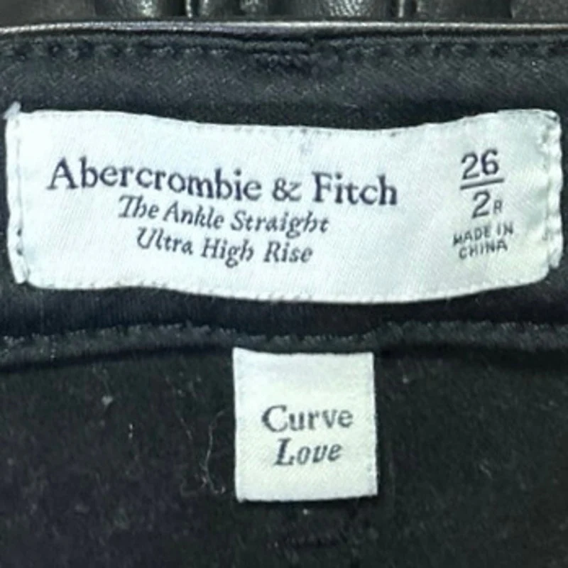 Abercrombie & Fitch Women's Black Ankle Straight Ultra High Rise Denim Jeans 2 - Image 5