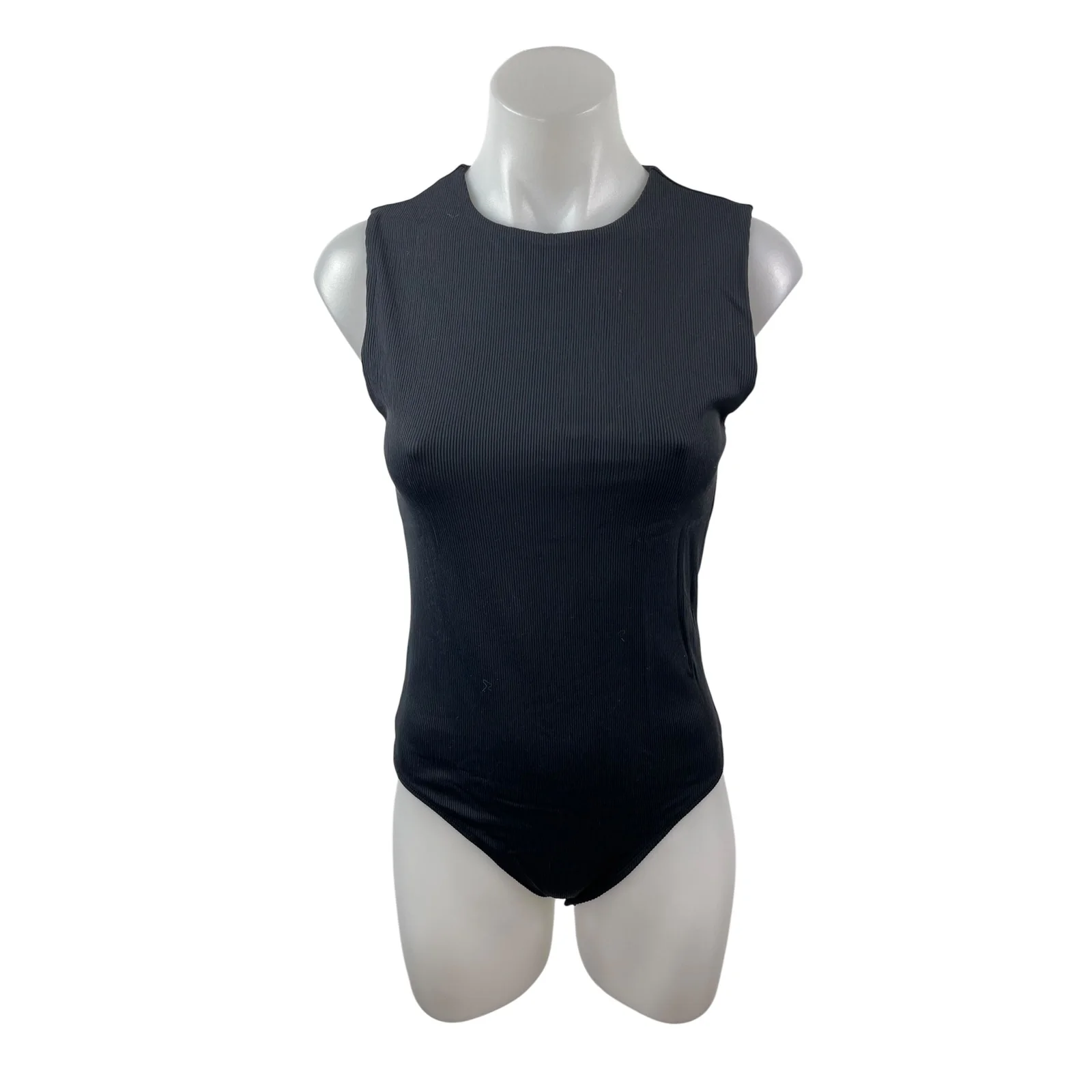 Abercrombie & Fitch Women's Black Crew Neck Sleeveless Cami Tank Bodysuit Top S