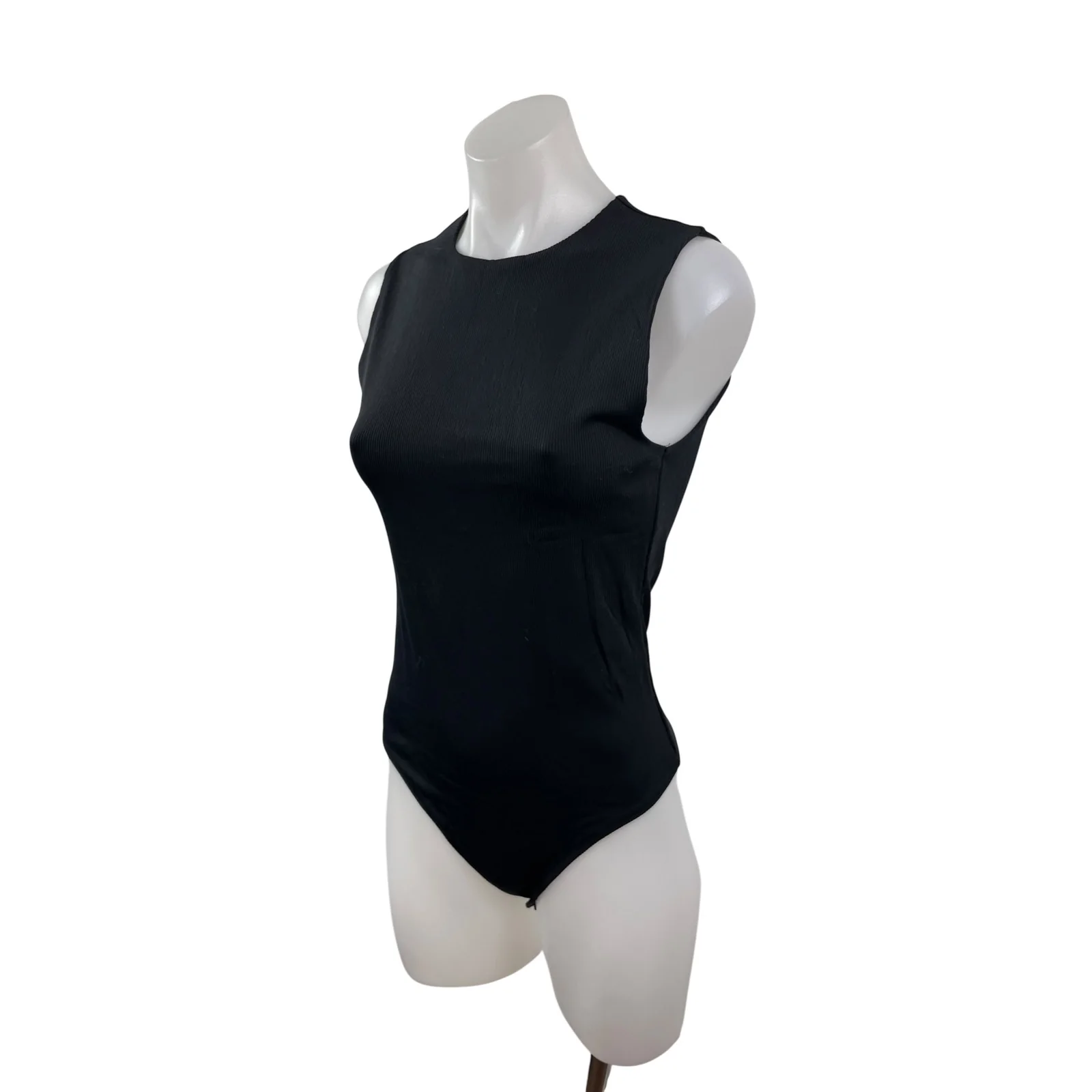 Abercrombie & Fitch Women's Black Crew Neck Sleeveless Cami Tank Bodysuit Top S - Image 3