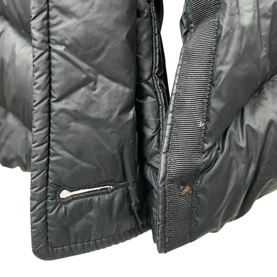 Abercrombie & Fitch Women's Black Fur Hooded Button Parka Puffer Coat Jacket S - Image 5