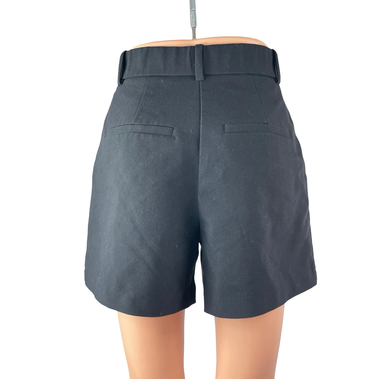Abercrombie & Fitch Womens Black High Waisted Pleated Casual Mini Shorts Size 24 - Image 4