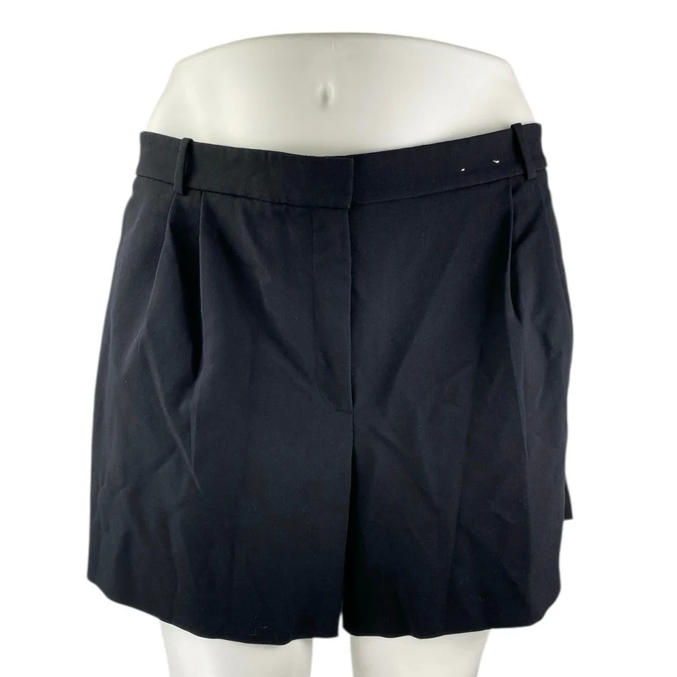 Abercrombie & Fitch Women's Black High Waisted Pleated Casual Mini Shorts Sz 36