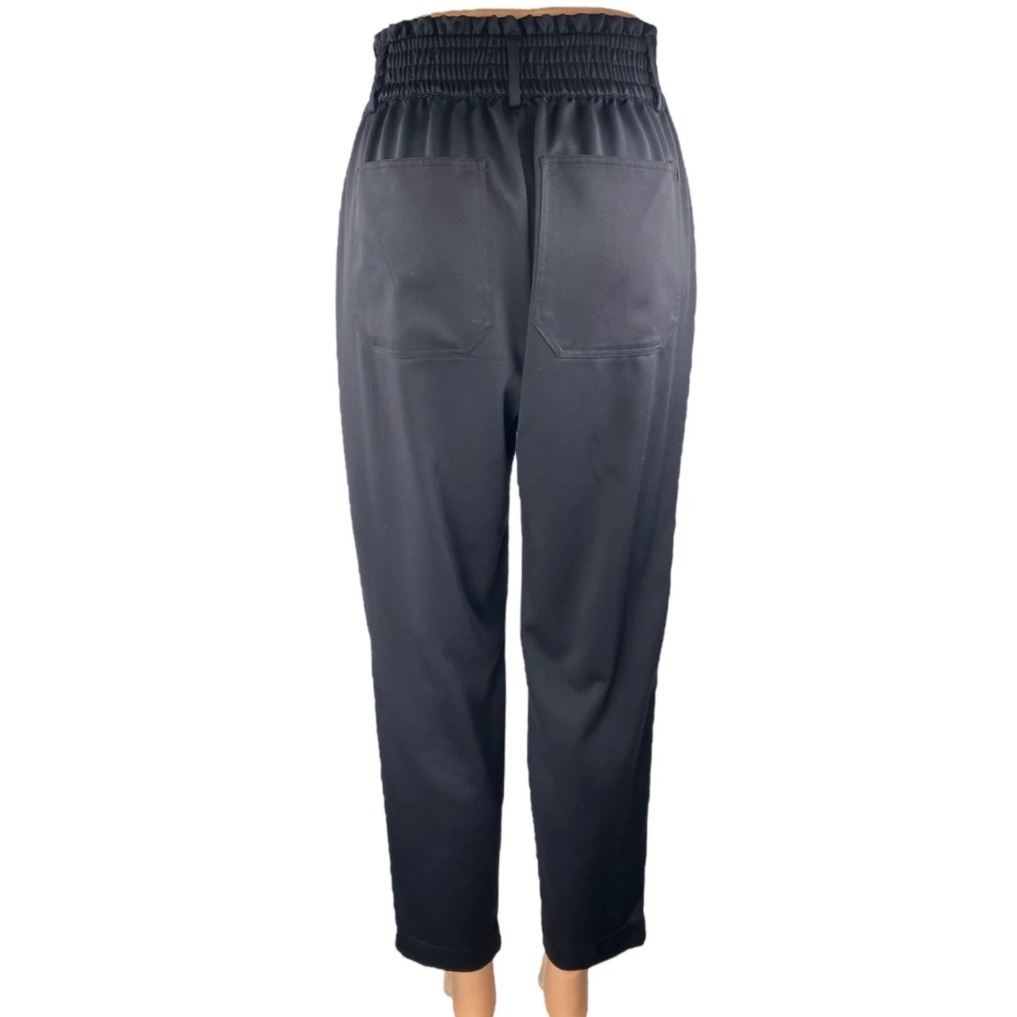 Abercrombie & Fitch Women's Black High Waisted Tapered Trousers Pants Size S - Image 3
