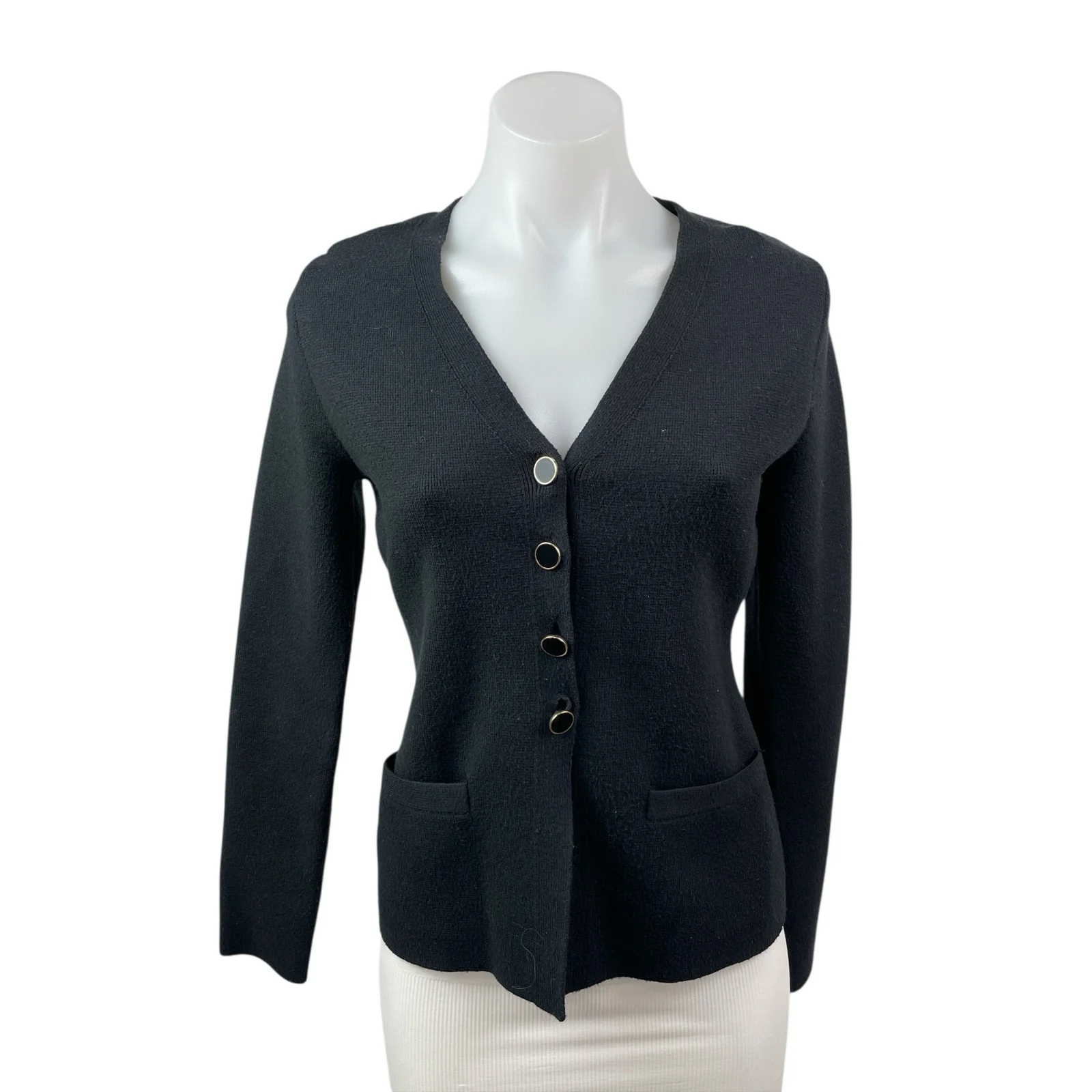 Abercrombie & Fitch Women's Black Long Sleeve Button Up Cardigan Sweater Top XS