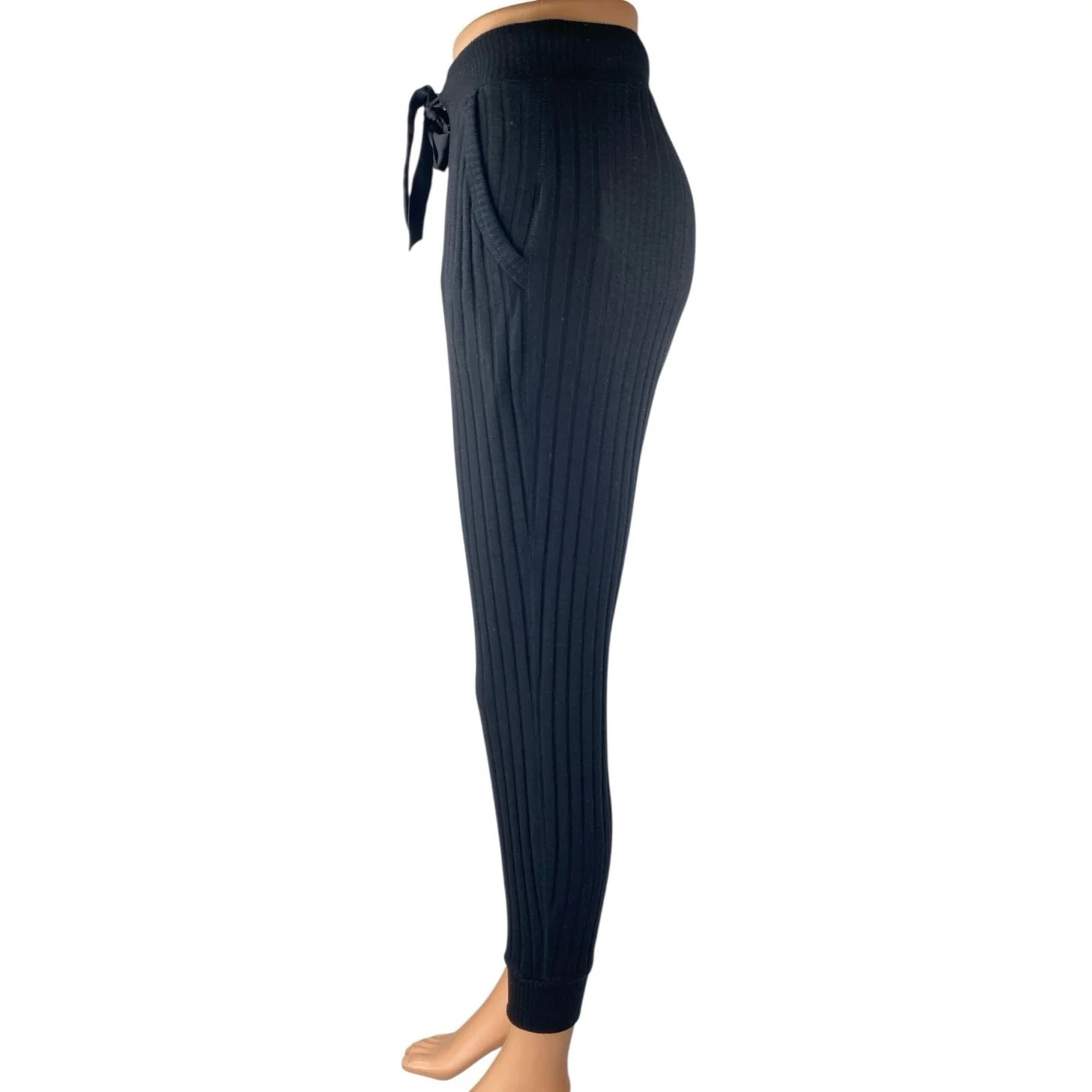 Abercrombie & Fitch Womens Black Rib Knit High Rise Skinny Leggings Pants Sz XS - Image 2