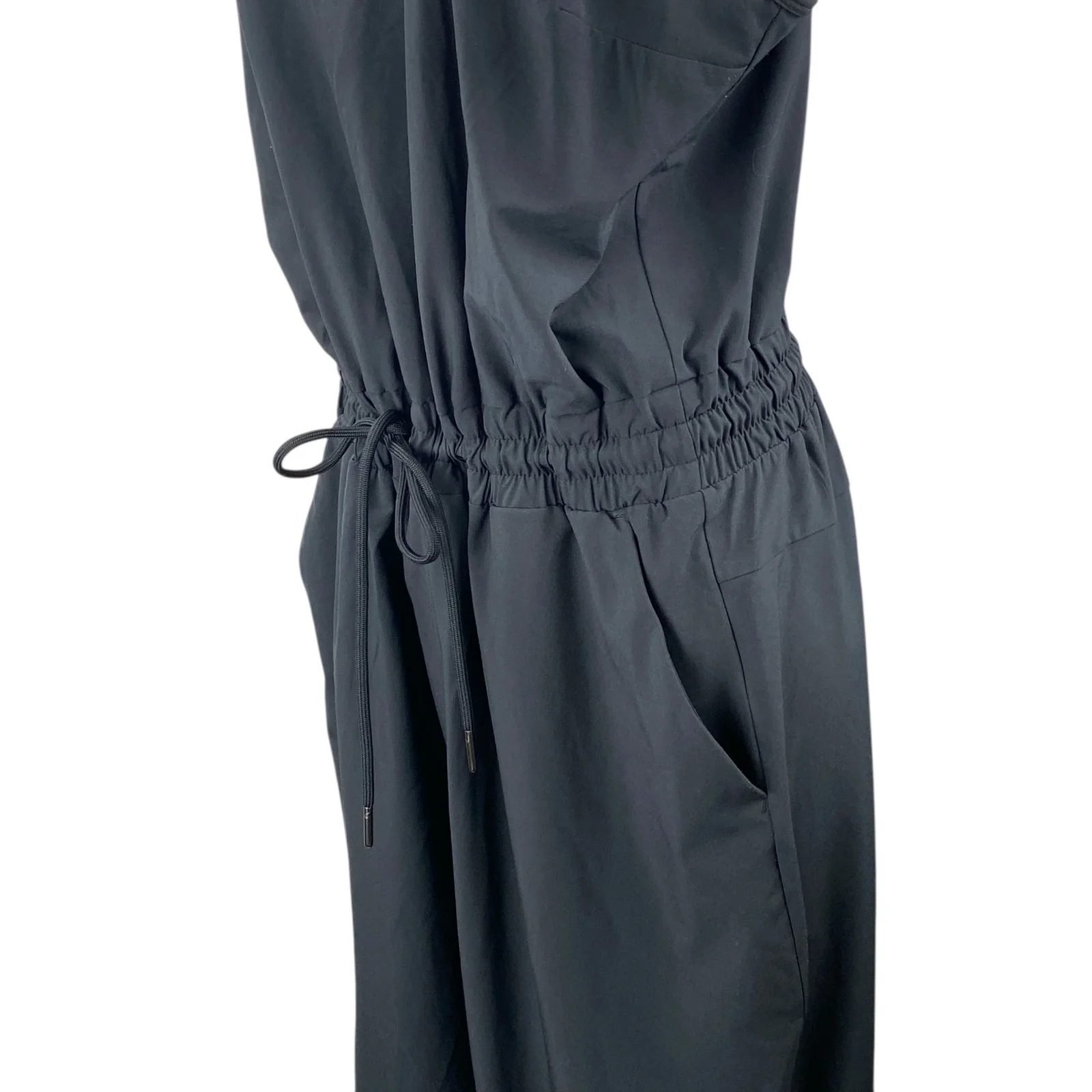 Abercrombie & Fitch Women's Black Sleeveless Tie Waist Cami Jumpsuit Size L - Image 2