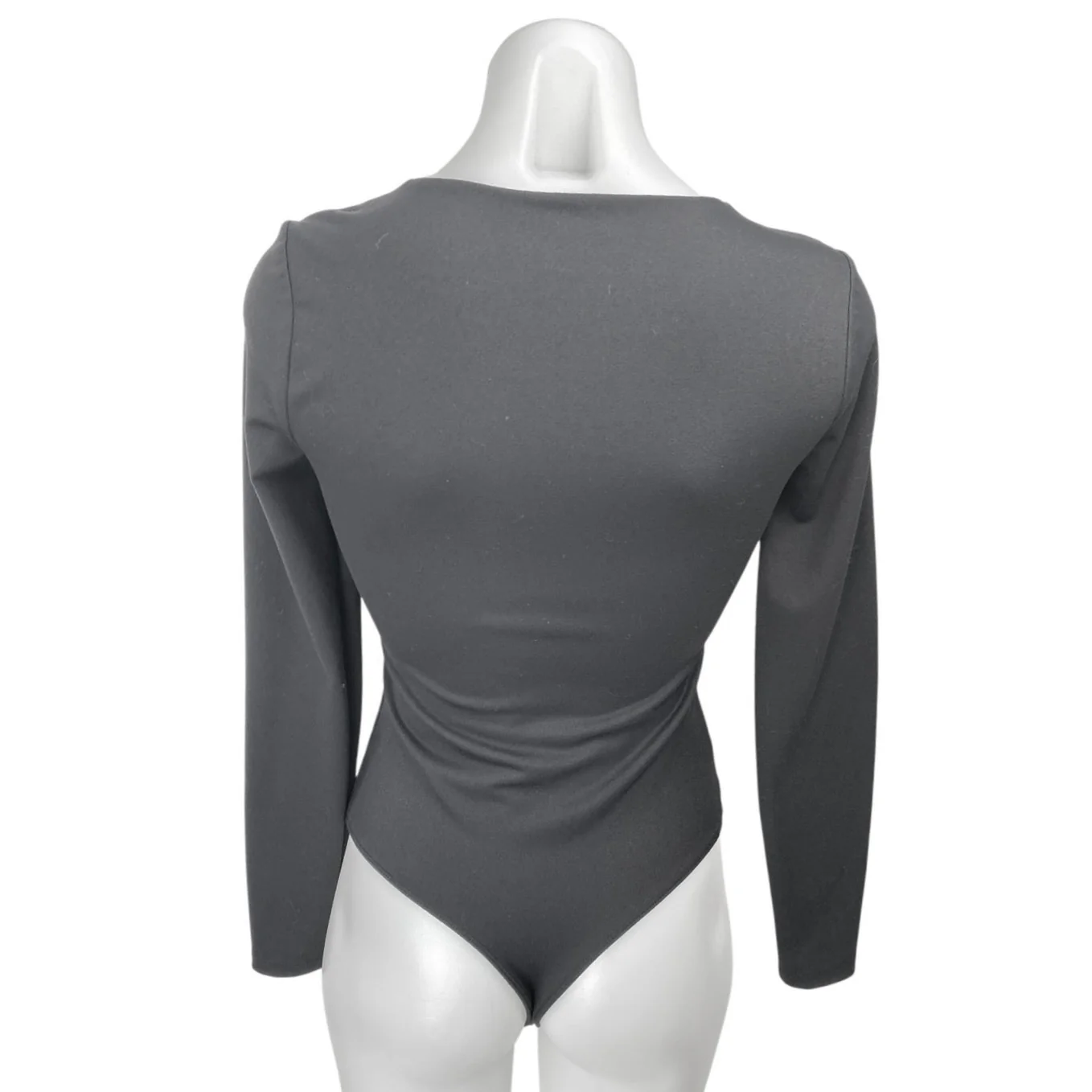 Abercrombie & Fitch Womens Black Square Neck Long Sleeve Bodysuit Shirt Top Sz S - Image 2