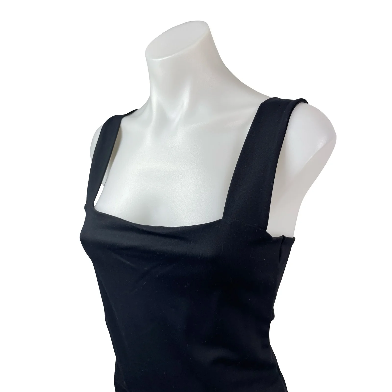 Abercrombie & Fitch Women's Black Square Neck Tank Thong Bodysuit Top Size M - Image 3