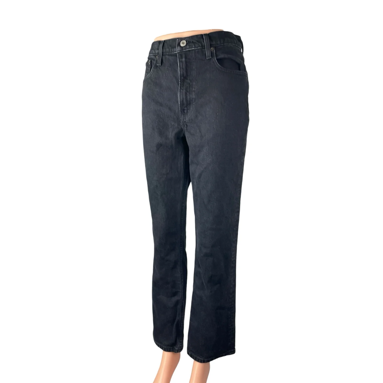 Abercrombie & Fitch Women's Black Ultra High Rise Straight Denim Jeans Pants 2 - Image 3