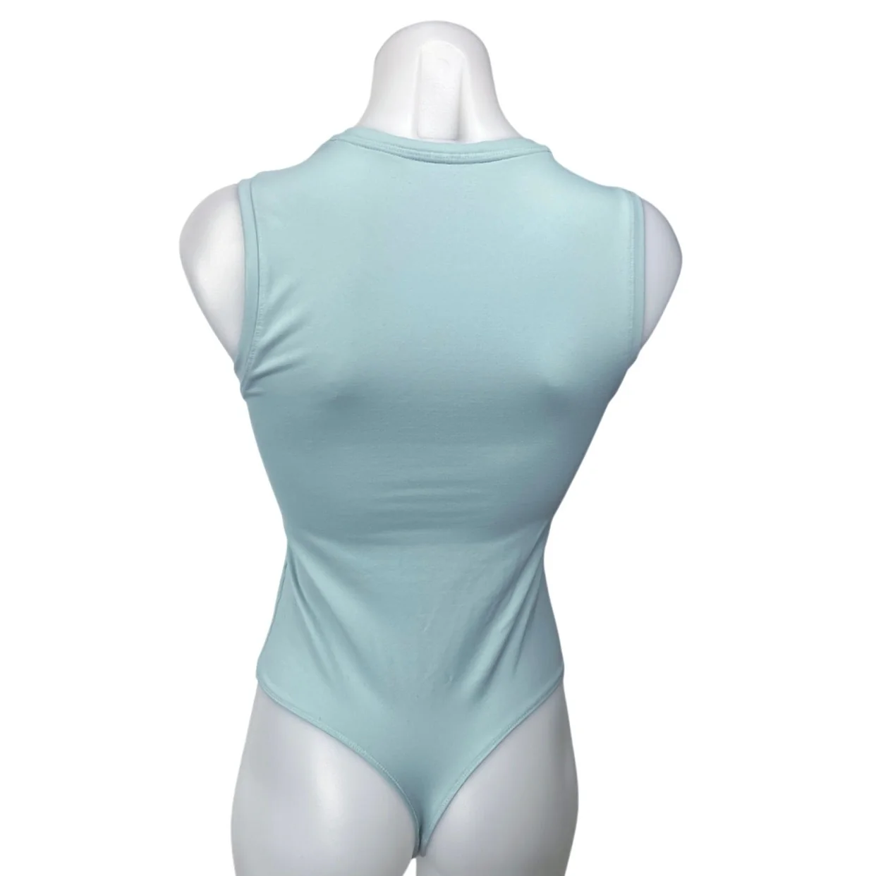 Abercrombie & Fitch Womens Blue Sleeveless Crew Neck Stretch Bodysuit Tank Top S - Image 2