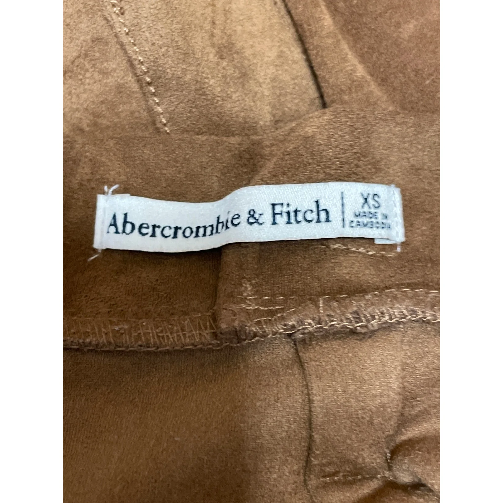 Abercrombie & Fitch Womens Brown Faux Suede Belted Mini Paperbag Skirt Size XS - Image 4