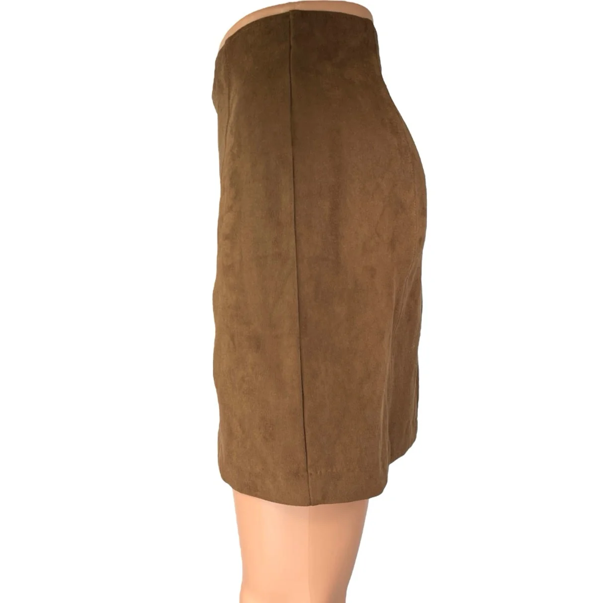 Abercrombie & Fitch Womens Brown Faux Suede Mini Straight Pencil Skirt Size XXS - Image 2