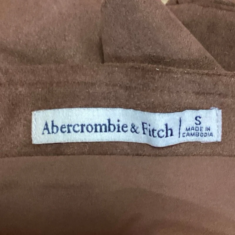 Abercrombie & Fitch Women's Brown Faux Suede Sleeveless Crop Tank Top Size S - Image 3