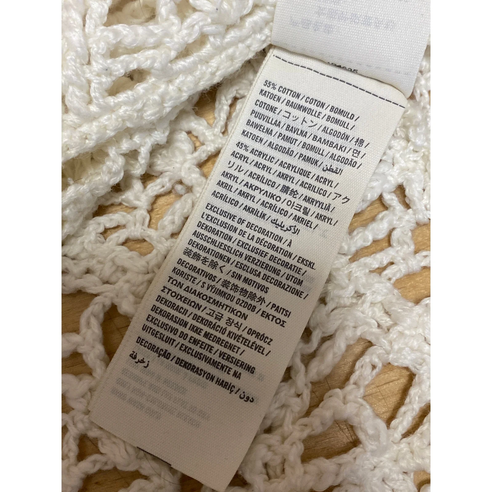 Abercrombie & Fitch Women's Cream Crochet Knit Short Sleeve Crop Sweater Top S - Image 5